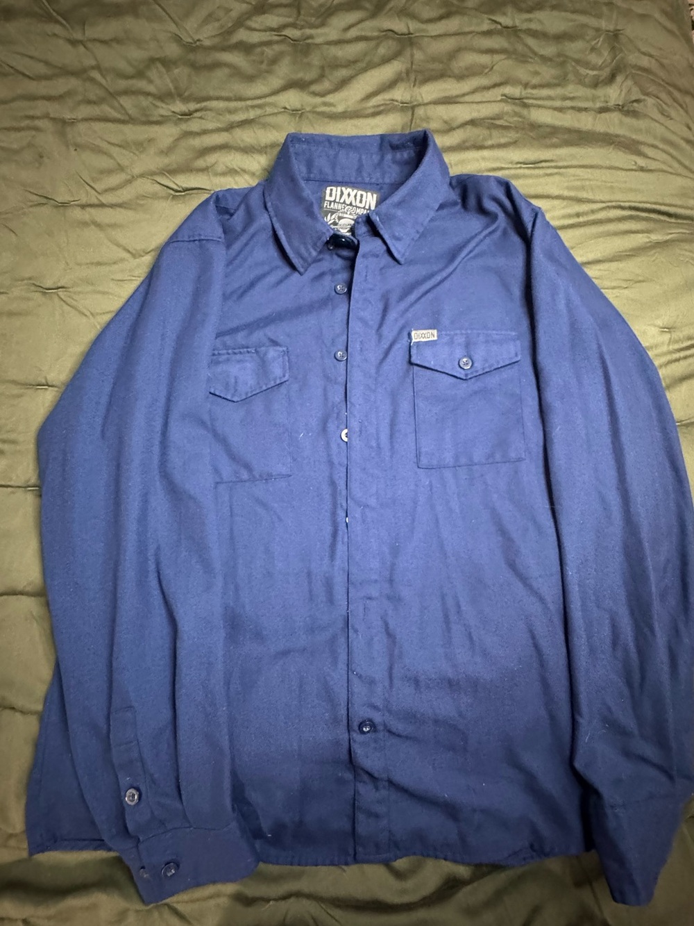 DIXXON Navy Casual Button-Down Shirt with 'The Brig' Patch